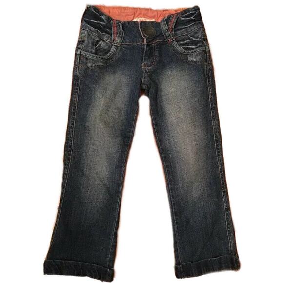 Size 1 Leo Roma Junior Women's Jean Capri Crop Denim Distressed 20" Inseam - Picture 1 of 8